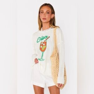 Show Me Your MuMu Ciao Cream Graphic Sweater